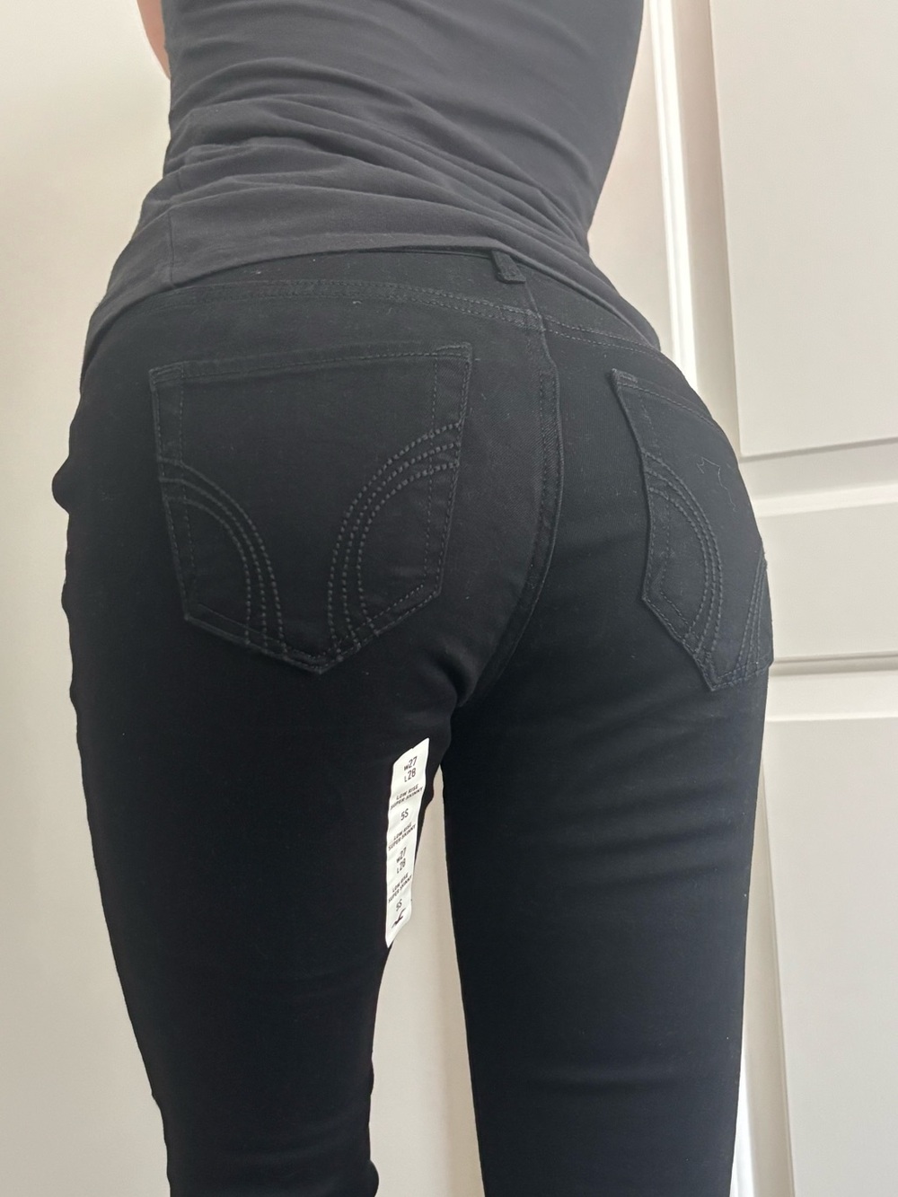 hollister black low rise super skinny jean